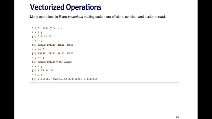 R Programming - Vectorized Operations by Johns Hopkins University