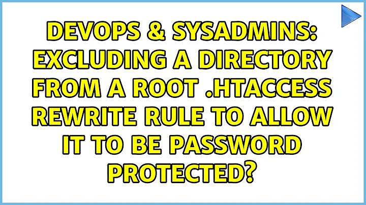 Excluding a directory from a root .htaccess rewrite rule to allow it to be password protected?