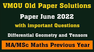 June 22 MA/MScMT-04 l vmou msc maths classes l vmou old paper solution l vmou msc maths