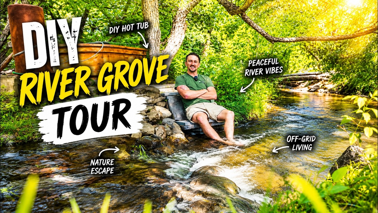 ⁣DIY River Grove Tour (Peaceful Waterside Campsite)