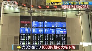 株安が加速・・・また19000円割れ　トランプ氏演説受け(20/03/12)