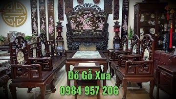 BỘ GHẾ MÓC MỎ ĐẸP LỐI XƯA - Sập Gụ Bình Phong Khảm Ốc Đẹp - Các Loại Trường Kỷ Đẹp - Tràng Kỷ Xưa Cổ