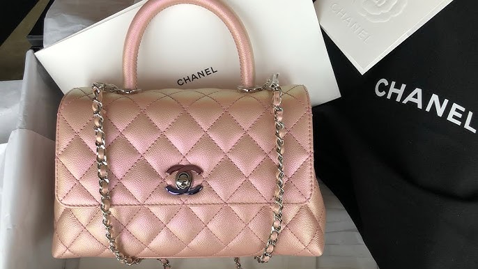Chanel 21K IRIDESCENT Pink Small COCO Handle Rainbow CC SHW Unboxing  #luxurypl38 