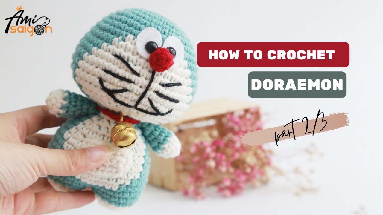 #087 | Crochet Amigurumi Doraemon (2/3) | Characters Amigurumi Crochet Tutorial | @AmiSaigon