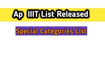 Ap IIIT List Released