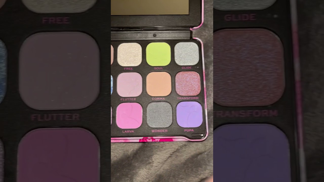 Swatches of Makeup Revolution Forever Flawless Soft Butterfly Palette 