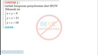 Konsep mudah spltv sistem persamaan linier tiga variabel download
aplikasi di https://bit.ly/gulamhalim_sma video pembelajaran
menggunakan cara cepat, k...