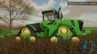 Farming Simulator 22 Gameplay: "John Deere 9rx Quad Track Pulling a John Deere 2720 Tillage Tool"