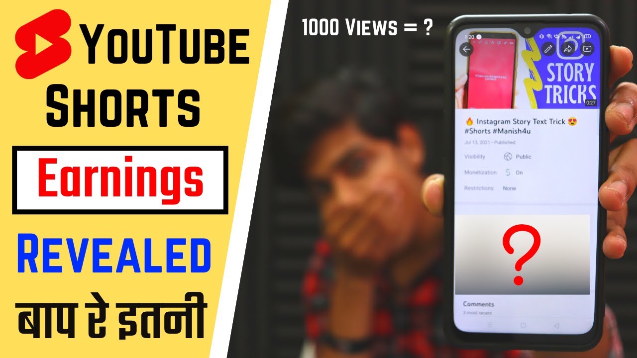 Youtube Shorts EARNING Revealed 😲 (1000 