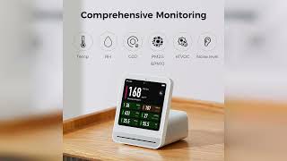 Overview: Qingping Air Quality Monitor Gen 2, Air Quality Monitor Indoor Detects PM2.5, CO2, PM1...