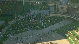 Fans pack Gallagher Square to cheer on Padres in Wild Card Game 3 against Cubs | NBC 7 San Diego
