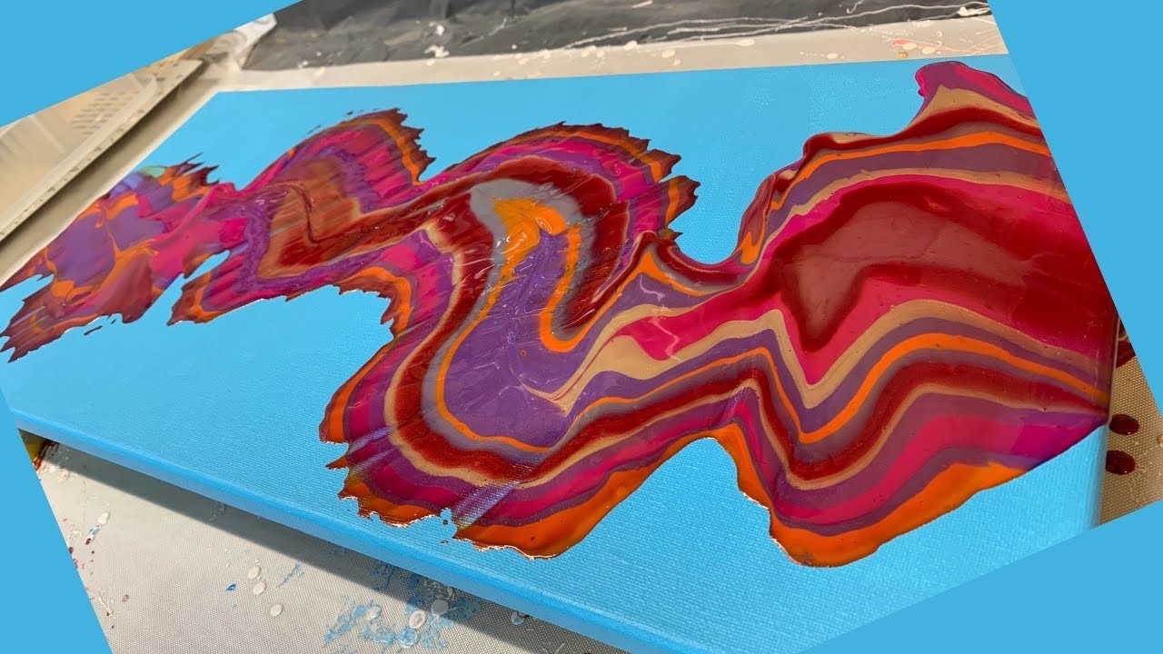 164 Dragon Dance Dustpan Pour Acrylic Pour Painting Abstract