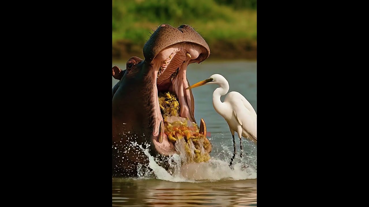 An Egret Saves A Hippopotamus With Giant Tumor Incredible Rescue 
