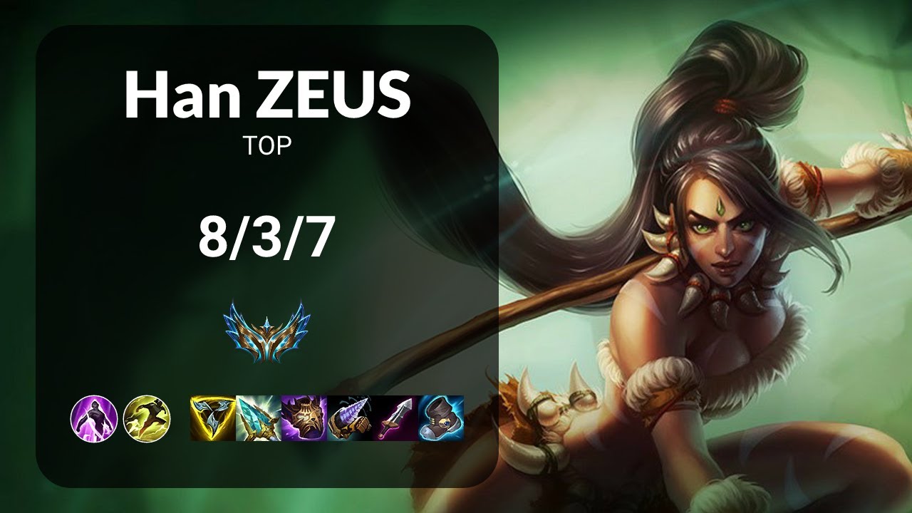 Han Zeus Nidalee vs Ambessa TOP - KR CHALLENGER Patch 15.8