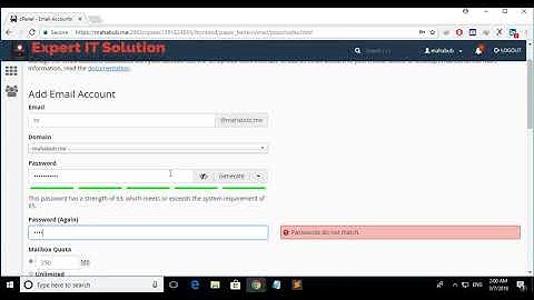 How to create business email account form online server cpanel