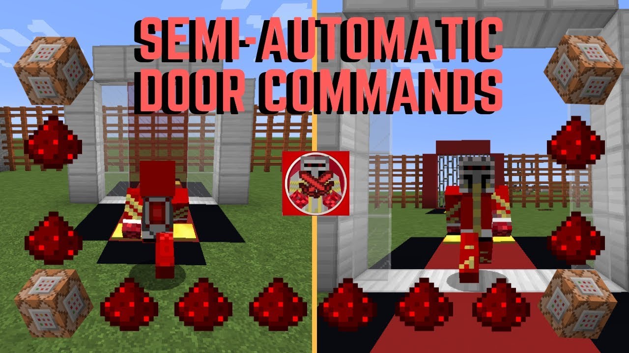Command Block Tutorial #19: Semi-Automatic Door Commands in Minecraft ...