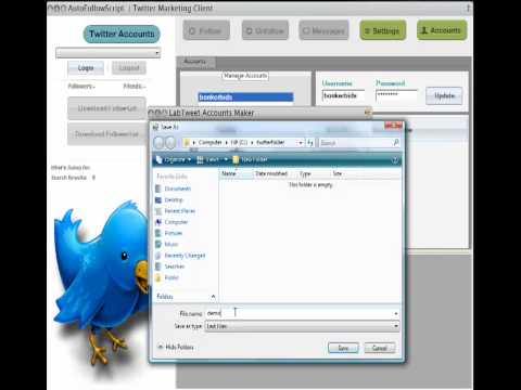 Auto Follow Script for Twitter - Account Setup