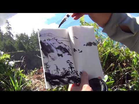 Sumi Ink Sketching Of The Octopus Tree At Cape Meares Tillamook