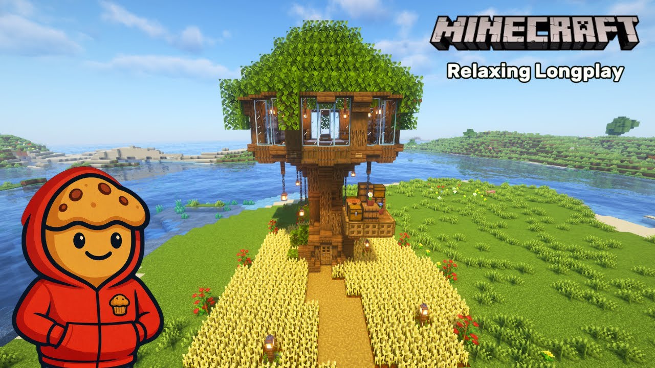 Minecraft Relaxing Longplay | Building a Cozy Treehouse (No Commentary ...