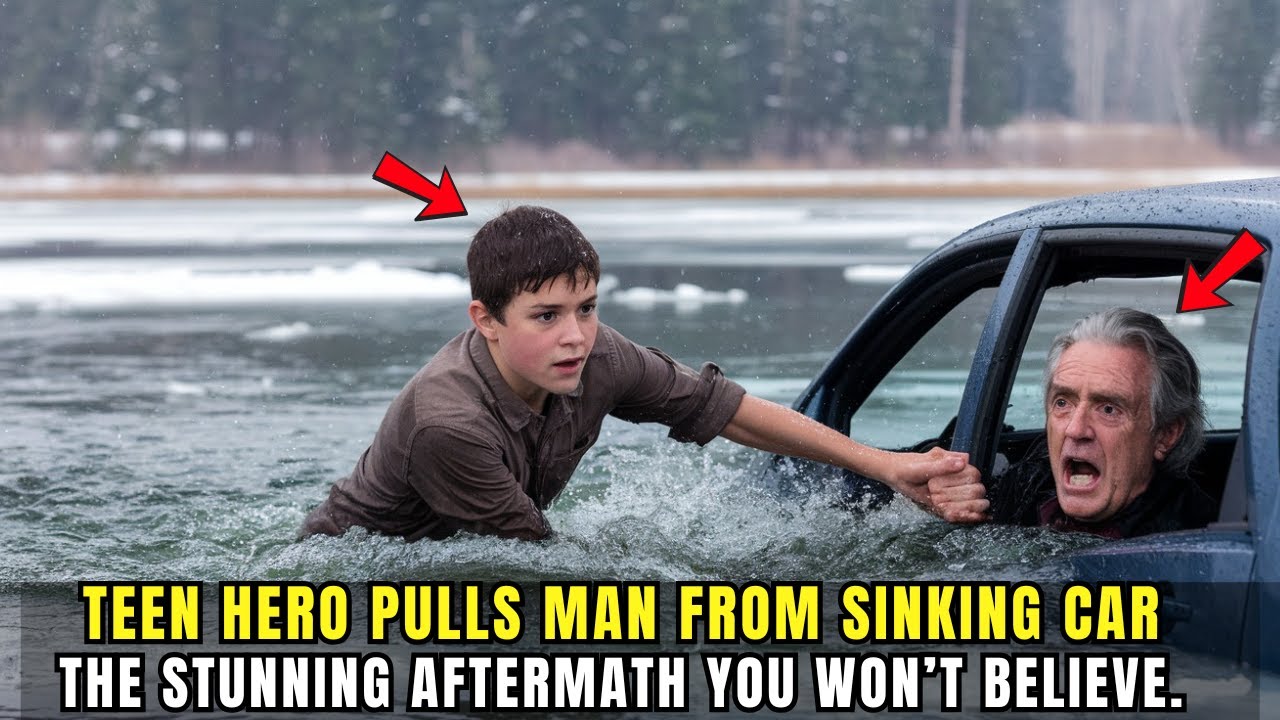 Outline Video Brave Boy Rescues Old Man From Sinking Car. Next Day, a Black Car Stops With a Jaw-Dropping Surprise