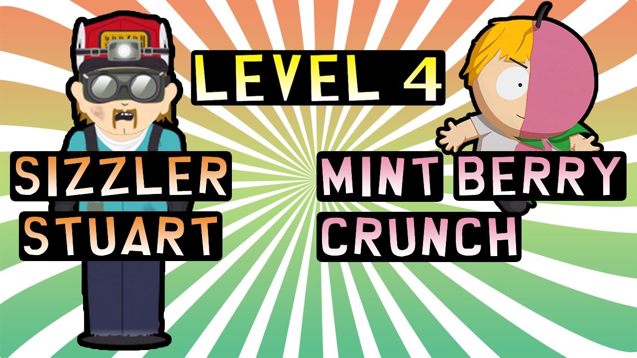 Lv. 4 Sizzler Stuart & MintBerry Crunch Gameplay South Park Phone