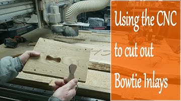 Live Edge Bench Part 3 Cutting out Bow Tie Inlays with the CNC.