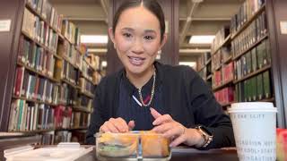 law school library asmr | whispering what's in my backpack | study snack of the day