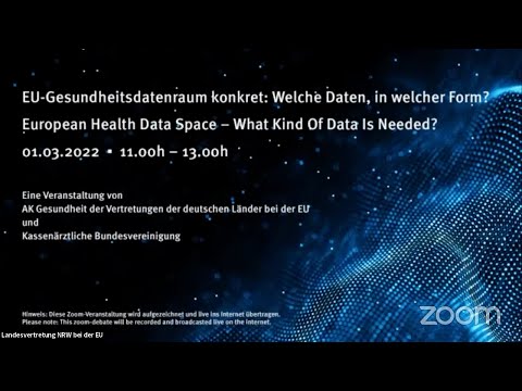 EU-Gesundheitsdatenraum konkret: Welche Daten, in welcher Form? | Online-Fachgespräch am 01.03.2022