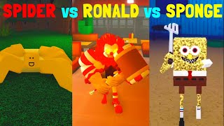 SPIDER vs RONALD vs SPONGE ROBLOX 로블록스 스파이더 vs 로날드 vs 스폰지