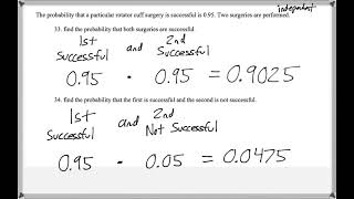 Math 208 : 3.3 #35, #36 (Elementary Statistics Tutorial : Probability Multiplication Rule)
