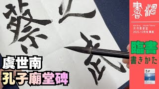 書道 臨書 〜虞世南（唐）孔子廟堂碑〜＜書濤2025 12月号 解説④半紙