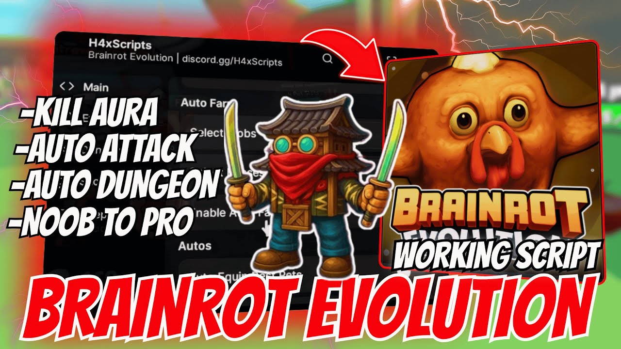 🧠 New Brainrot Evolution Script Keyless | Auto Attack, Auto Dungeon, Noob To Pro & More! l 2025