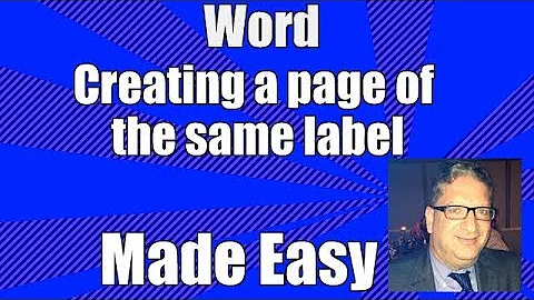 word making mailing labels whole page same label - Word 2007 2010 2013 2016 tutorial for beginners