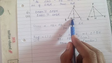 Two sides AB and BC and median AM of one triangle ABC are ..... equal to sides PQ and QR and median.