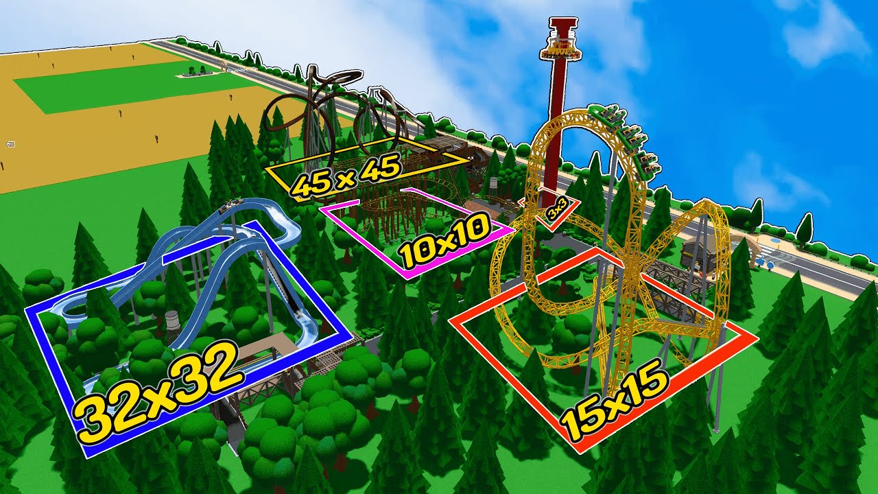 Building in Theme Park Tycoon 2 but each ride is a RANDOM size - YouTube