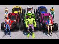 Superheroes With Off-Road Cars Obstacle Ramp Challenge - GTA V