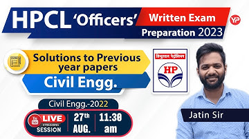 HPCL Solutions to Previous year papers | Civil Engg. #hpcl #live | Civil 2022