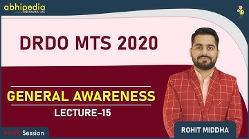 DRDO MTS 2020 I General Awareness I Most Important Questions I Lecture - 15 I By Rohit sir