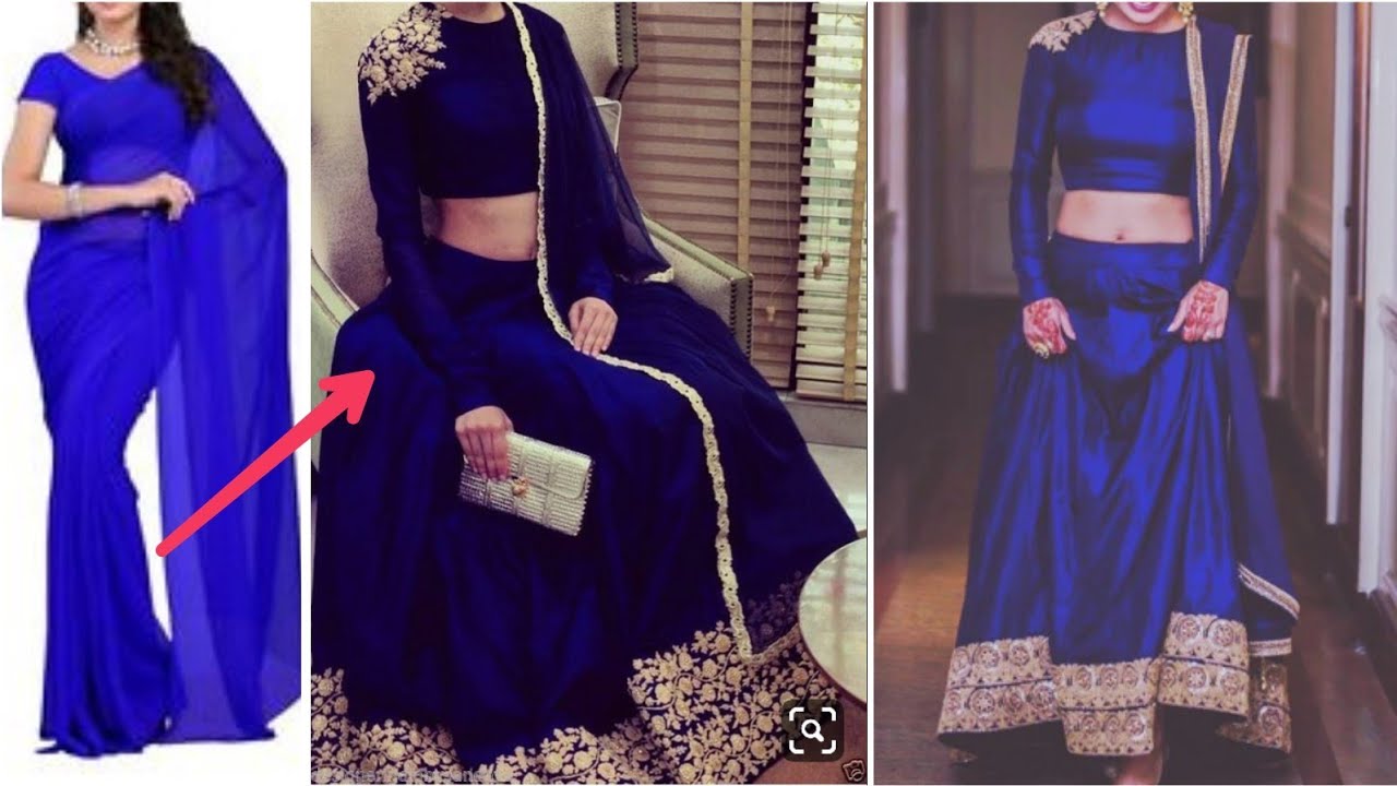 old saree convert into lehenga