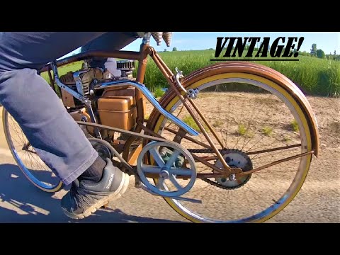 I make a VINTAGE motorbike from a bicycle.