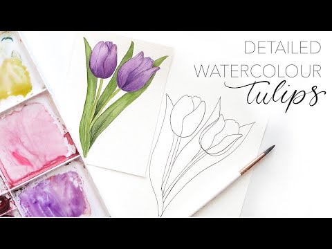 How To Paint Detailed Tulips