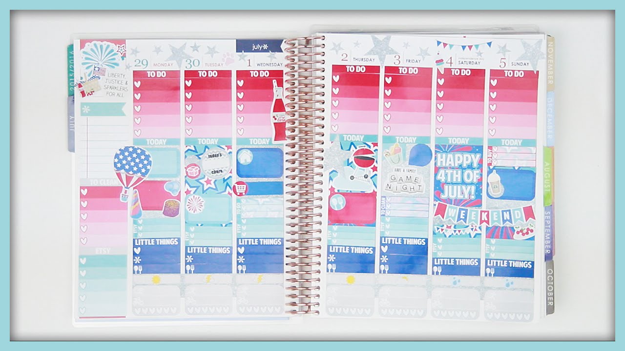 Plan With Me // 4th Of July! (Erin Condren Vertical)