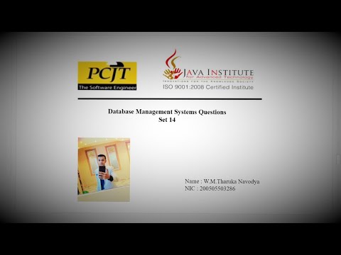 Question Set 14 | Database Management System | Java Institute