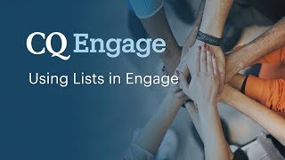 CQ Engage Using Lists