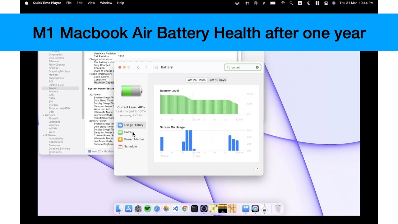 MacBook Air (M1) Battery Performance after one year - YouTube