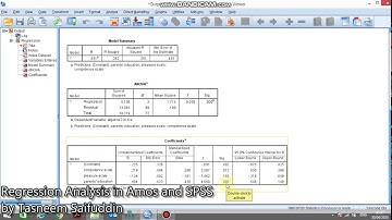 Regression Analysis on AMOS and SPSS by Tasneem Saifuddin