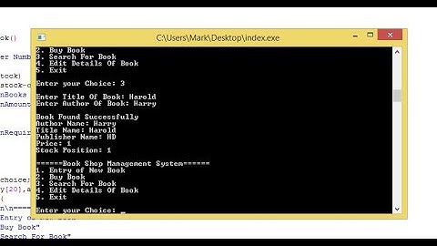 Simple Book Shop Management System using C++