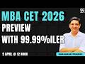 MBA CET 26 PREVIEW | 1 DAY TO MBA CET | Shashank Prabhu | 99.99%ILER