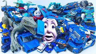 Transformers Blue Color Rise of Beasts: TRAIN JCB Optimus Prime Truck Helicopter Dinosaur Stopmotion