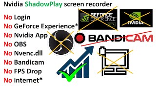 Nvidia Shadowplay Screen Recorder Without Nvidia Geforce Experience Or Nvidia App